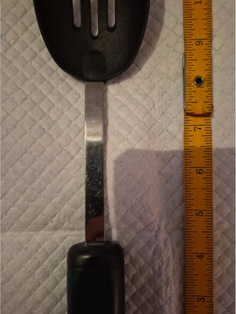Slotted Black Nylon Spoon With Stainless Plastic Handle 12”
